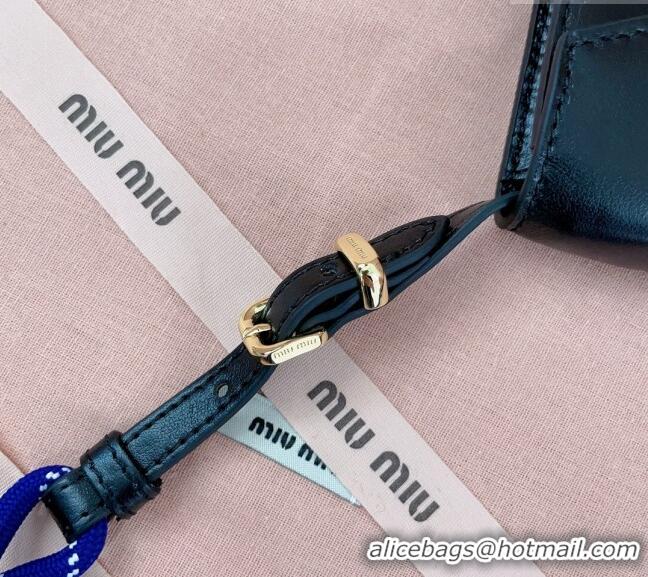 Well Crafted Miu Miu Leather wallet with leather and cord shoulder strap 5MT024 Black 2024