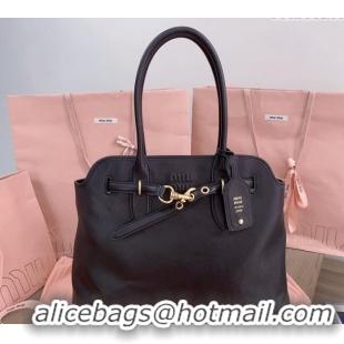 Market Sells Miu Miu Aventure nappa leather tote bag 5BG291 Black 2024