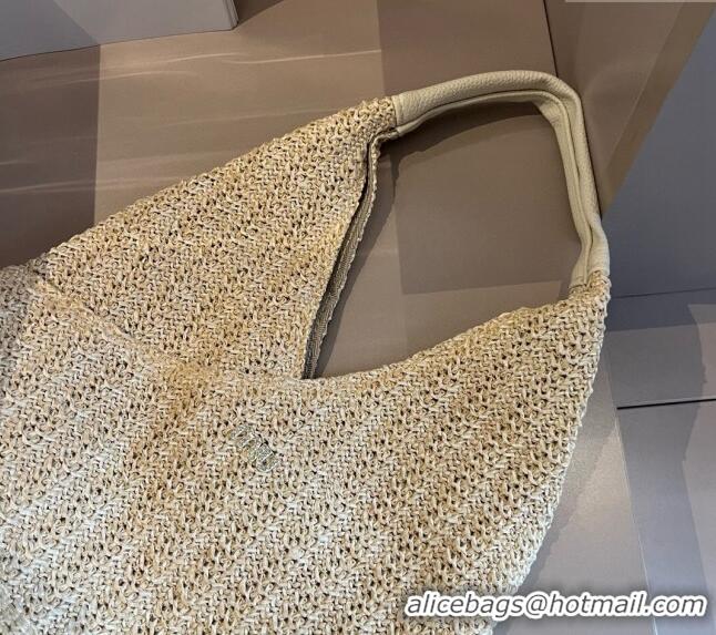 Luxury Classic Miu Miu Straw Hobo bag 0513 Beige 2024