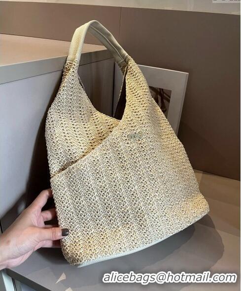 Luxury Classic Miu Miu Straw Hobo bag 0513 Beige 2024