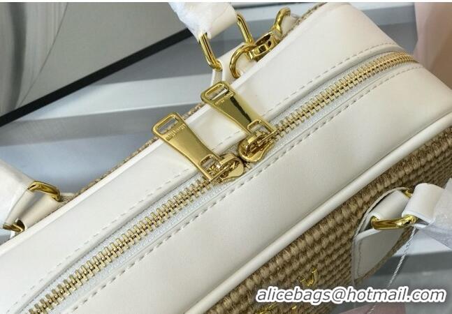 Most Popular Miu Miu Straw Bowling bag 0513 White 2024