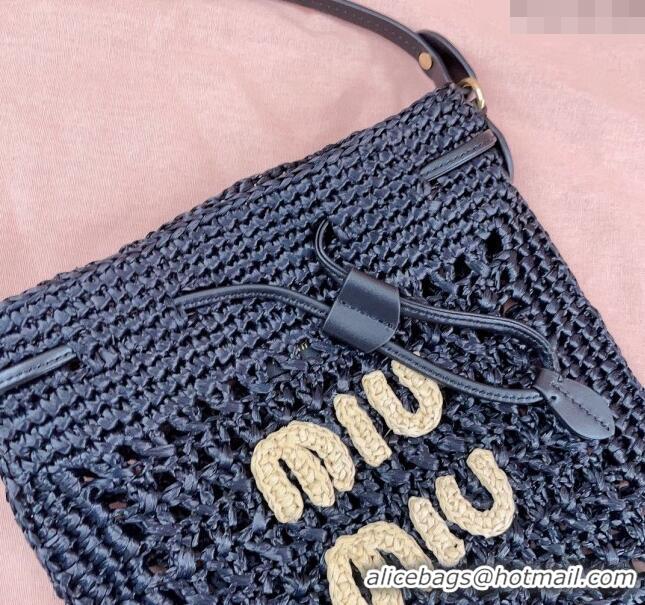 Grade Quality Miu Miu Woven fabric mini-bag 5ND016 Black 2024