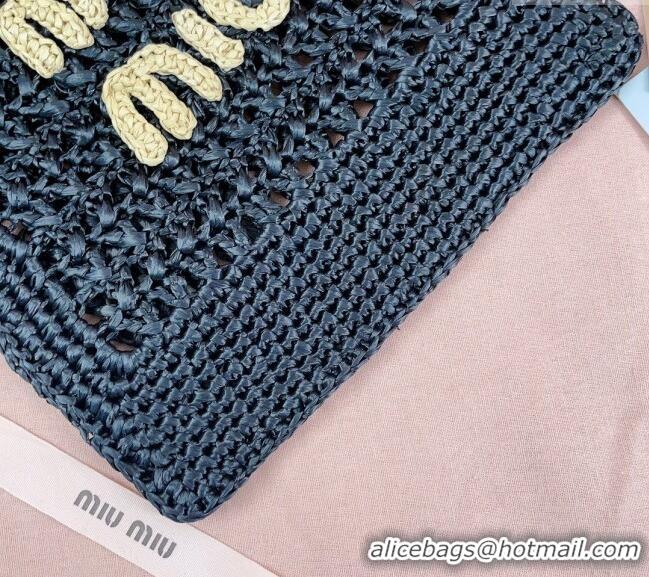 Grade Quality Miu Miu Woven fabric mini-bag 5ND016 Black 2024