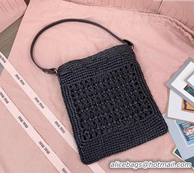 Grade Quality Miu Miu Woven fabric mini-bag 5ND016 Black 2024