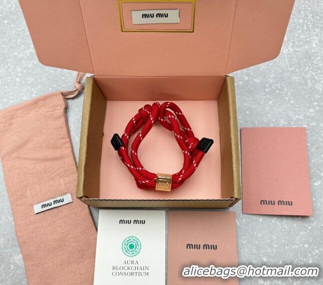 Buy Fashionable Miu Miu Cord and nylon bracelet M001 Red 2024