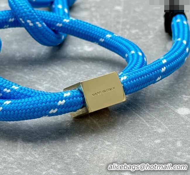 Luxury Cheap Miu Miu Cord and nylon bracelet M001 Light Blue 2024