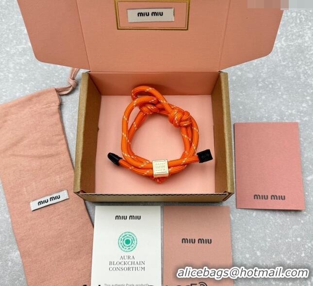 Top Grade Miu Miu Cord and nylon bracelet M001 Orange 2024 