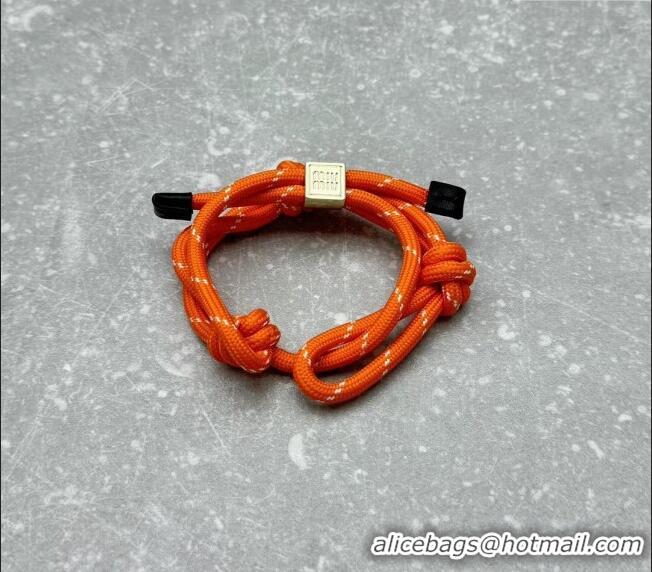 Top Grade Miu Miu Cord and nylon bracelet M001 Orange 2024 