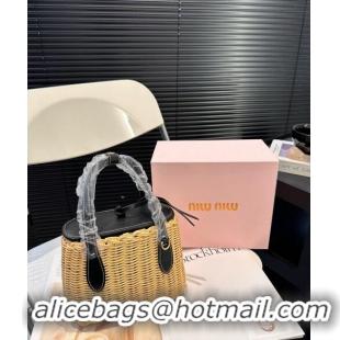 Traditional Specials Miu Miu Wicker Mini Basket bag 0618 Black 2024