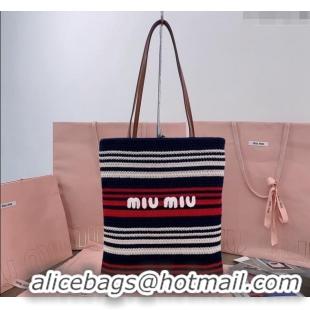 Big Discount Miu Miu Crochet Fabric Tote Bag 5BG248 Multicolor 2024