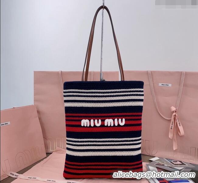 Big Discount Miu Miu Crochet Fabric Tote Bag 5BG248 Multicolor 2024