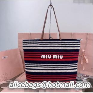 Promotional Miu Miu Crochet Fabric Tote Bag 5BG228 Multicolor 2024