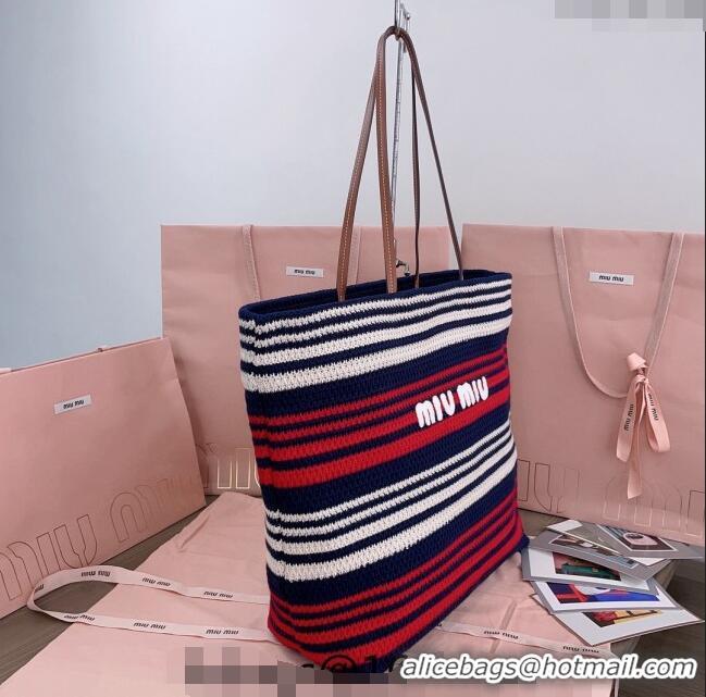 Promotional Miu Miu Crochet Fabric Tote Bag 5BG228 Multicolor 2024