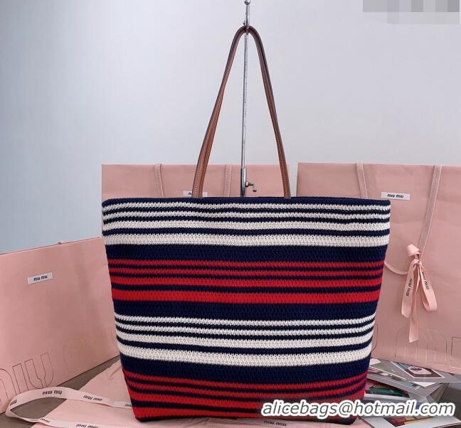 Promotional Miu Miu Crochet Fabric Tote Bag 5BG228 Multicolor 2024