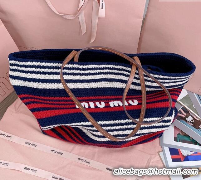 Promotional Miu Miu Crochet Fabric Tote Bag 5BG228 Multicolor 2024