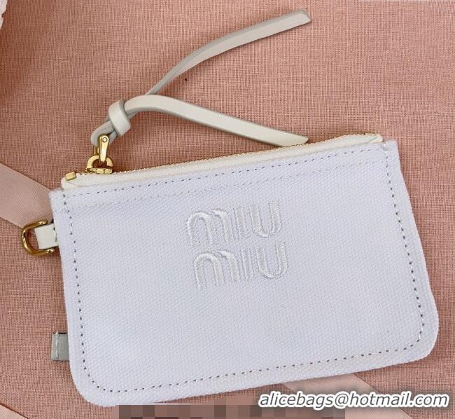 Reasonable Price Miu Miu Wander woven fabric hobo bag 5BC125 White 2024