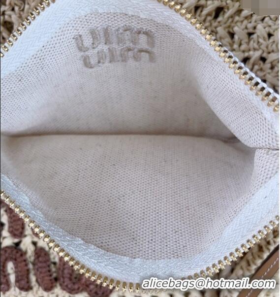 Best Price Miu Miu Woven fabric hobo bag 5BC116 Beige 2024