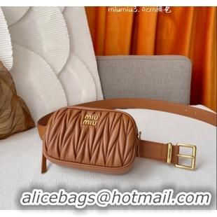 Buy Inexpensive Miu Miu Belt Bag 3cm M62511 Brown 2024