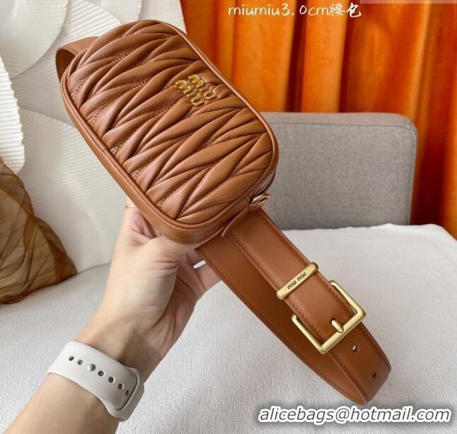 Buy Inexpensive Miu Miu Belt Bag 3cm M62511 Brown 2024