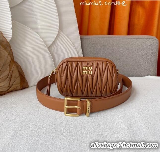 Buy Inexpensive Miu Miu Belt Bag 3cm M62511 Brown 2024