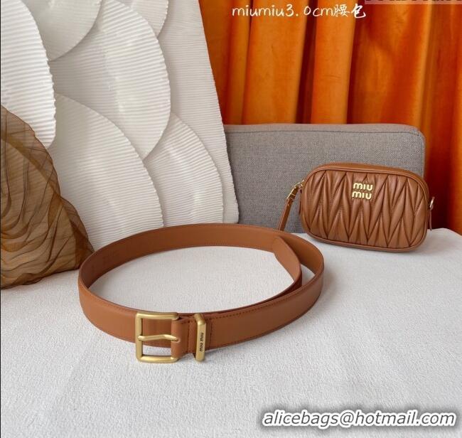 Buy Inexpensive Miu Miu Belt Bag 3cm M62511 Brown 2024