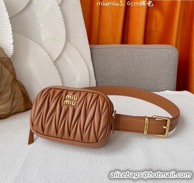 Buy Inexpensive Miu Miu Belt Bag 3cm M62511 Brown 2024