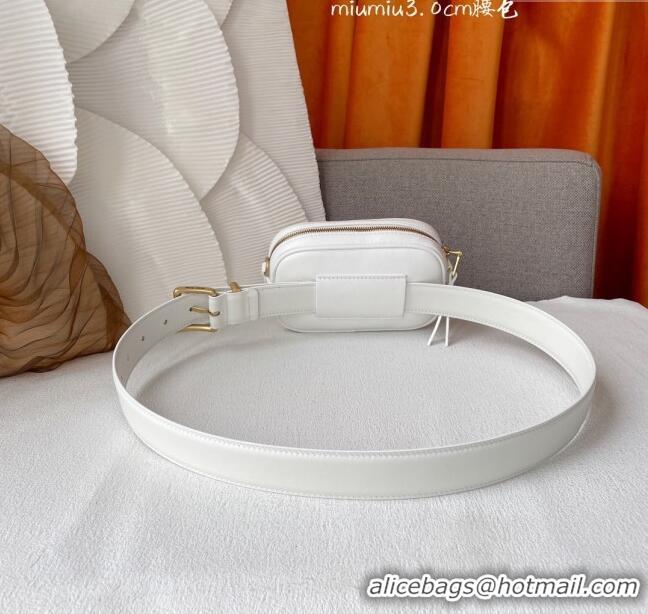 Unique Discount Miu Miu Belt Bag 3cm M62511 White 2024