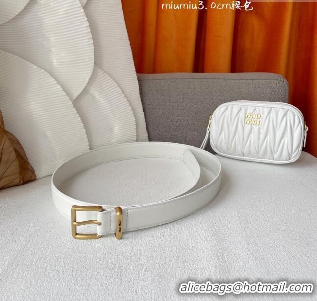 Unique Discount Miu Miu Belt Bag 3cm M62511 White 2024