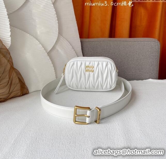 Unique Discount Miu Miu Belt Bag 3cm M62511 White 2024