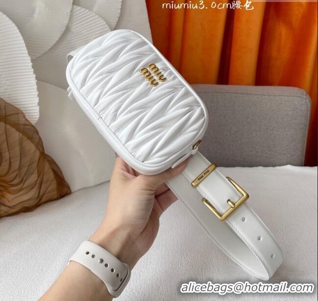 Unique Discount Miu Miu Belt Bag 3cm M62511 White 2024