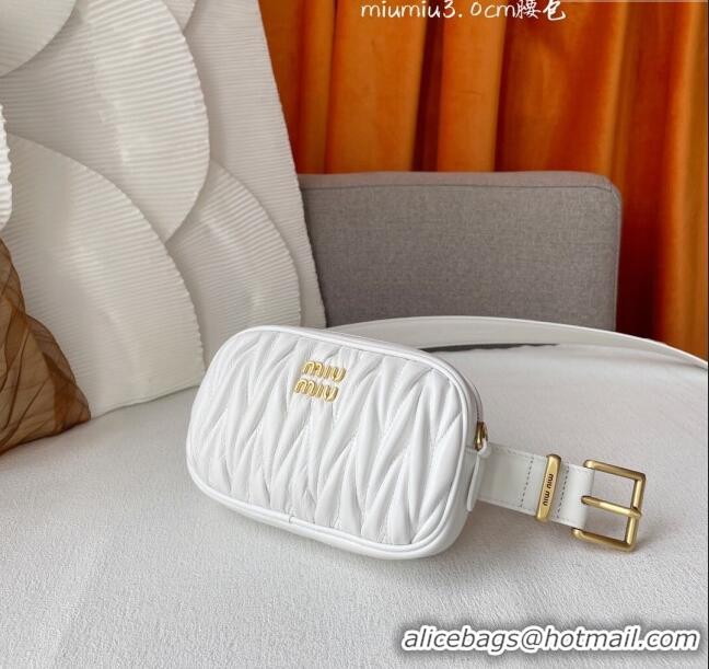 Unique Discount Miu Miu Belt Bag 3cm M62511 White 2024