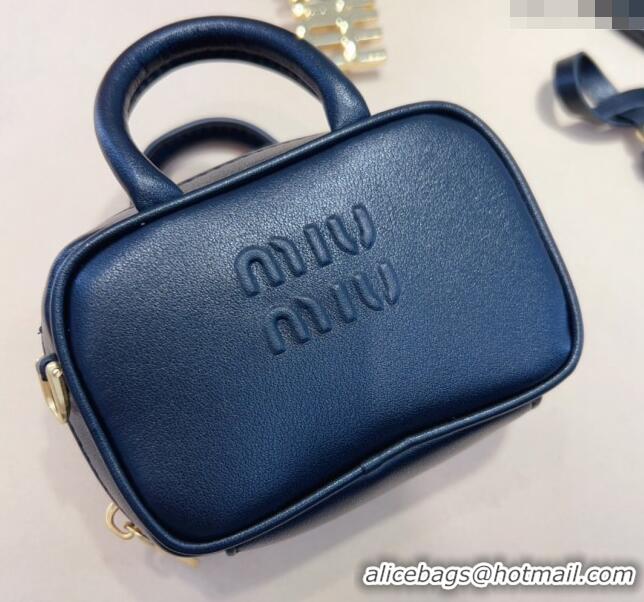 Pretty Style Miu Miu Leather Pouch Belt 1.5cm with Pin Buckle 0708 Black 2024