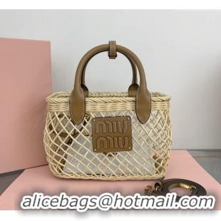 Top Grade Miu Miu Wicker Mesh Basket bag 5BA286 2024