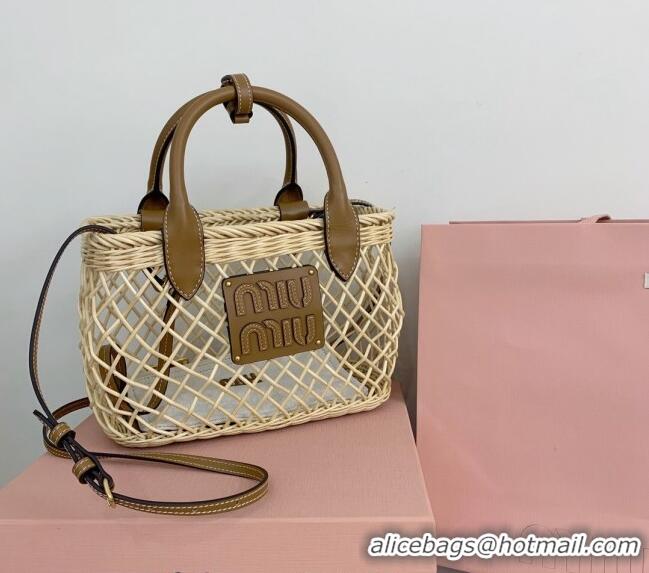 Top Grade Miu Miu Wicker Mesh Basket bag 5BA286 2024