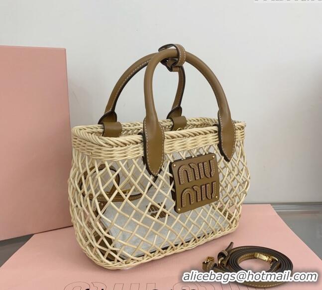 Top Grade Miu Miu Wicker Mesh Basket bag 5BA286 2024