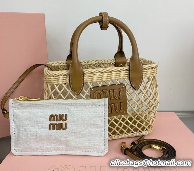 Top Grade Miu Miu Wicker Mesh Basket bag 5BA286 2024