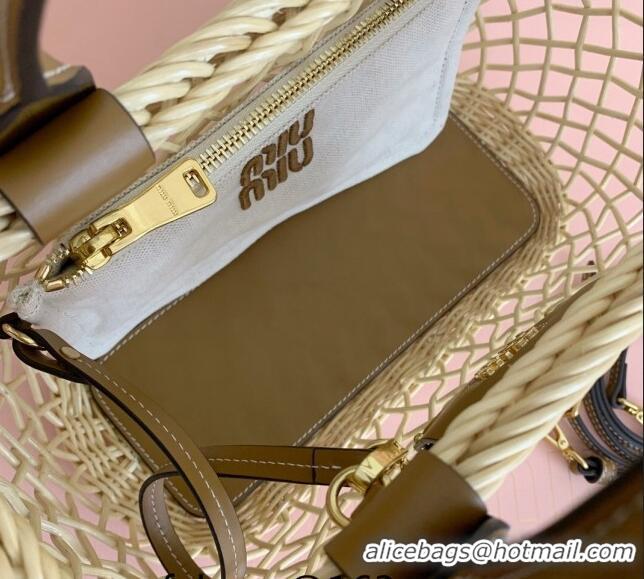 Top Grade Miu Miu Wicker Mesh Basket bag 5BA286 2024