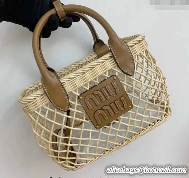 Top Grade Miu Miu Wicker Mesh Basket bag 5BA286 2024