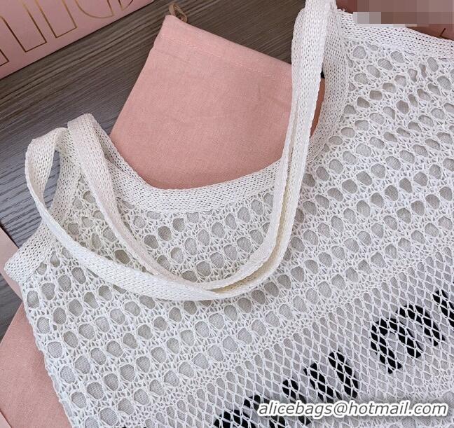 Grade Quality Miu Miu Fabric and linen tote bag 5BG231 White 2024