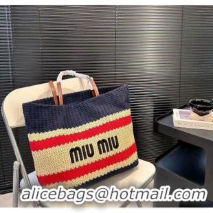 Well Crafted Miu Miu Crochet fabric tote bag 0729 Beige/Dark Beige 2024