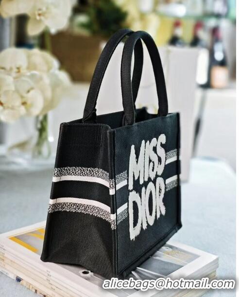 Cheapest Dior Small Book Tote bag in Black and White Miss Dior Graffiti Embroidery CD1286 2024