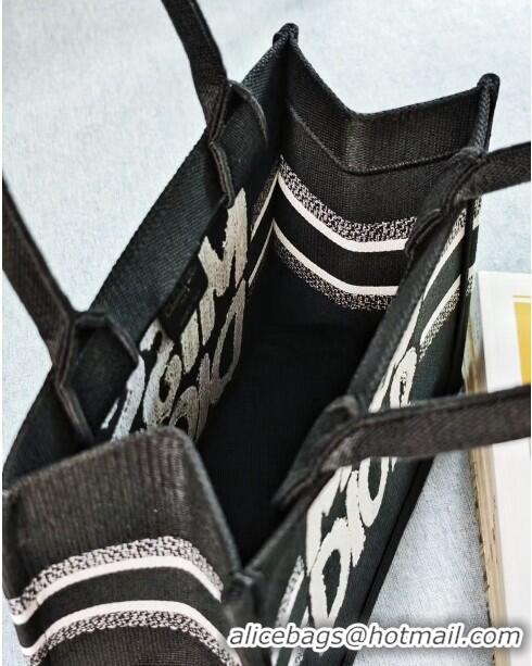 Cheapest Dior Small Book Tote bag in Black and White Miss Dior Graffiti Embroidery CD1286 2024