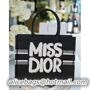 Best Price Dior Medium Book Tote bag in Black and White Miss Dior Graffiti Embroidery D1287 2024