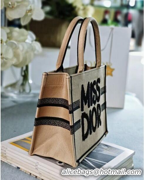 Wholesale Dior Small Book Tote bag in Beige and Black Miss Dior Graffiti Embroidery D1286 2024