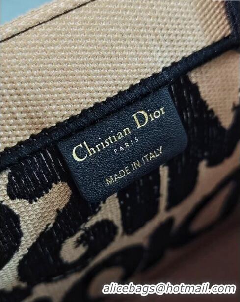 Wholesale Dior Small Book Tote bag in Beige and Black Miss Dior Graffiti Embroidery D1286 2024