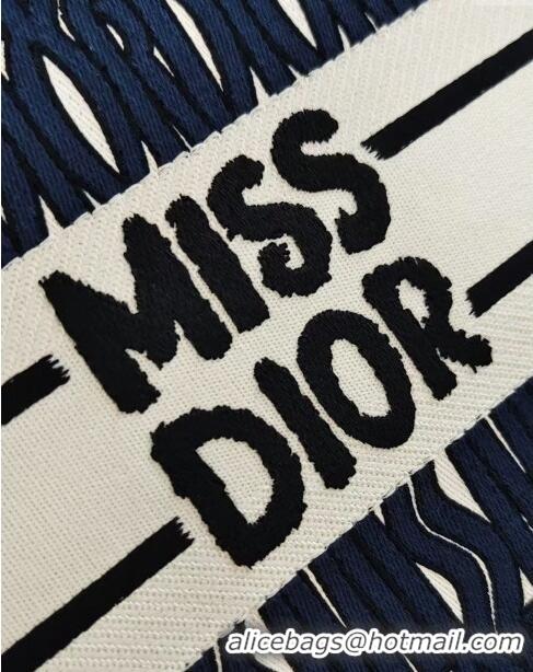 Discount Dior Medium Book Tote bag in Blue and White Miss Dior Allover Embroidery D1287 2024