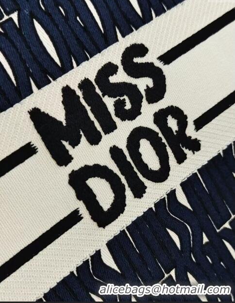 Cheap Price Dior Large Book Tote bag in Blue and White Miss Dior Allover Embroidery CD1286 2024