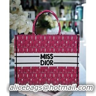 Market Sells Dior Large Book Tote Bag in Rosy and White Miss Dior Allover Embroidery CD1286 2024