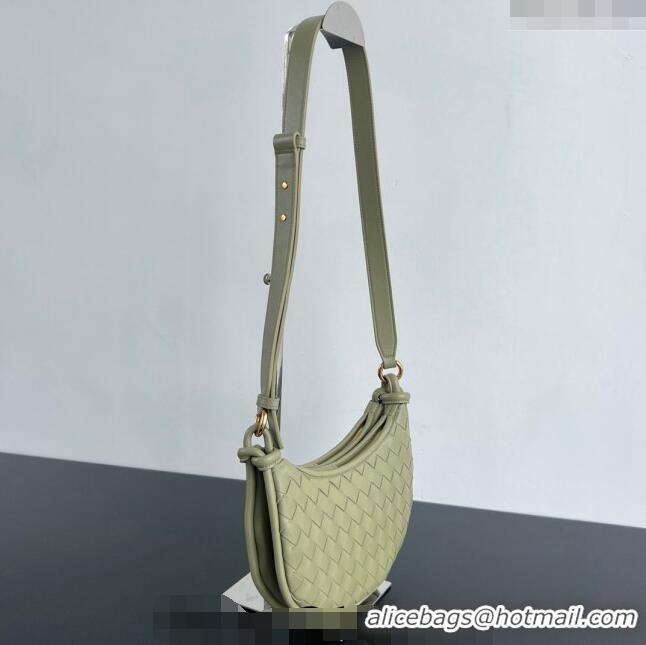 New Stylish Bottega Veneta Gemelli Messenger Crossbody Bag in Intrecciato leather Travertine 796638 Green 2024