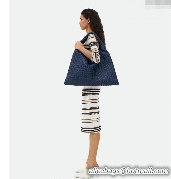 Best Inexpensive Bottega Veneta Large Hop Hobo Bag in Intrecciato Leather and Denim 795949 Abyss/Indigo Blue 2024